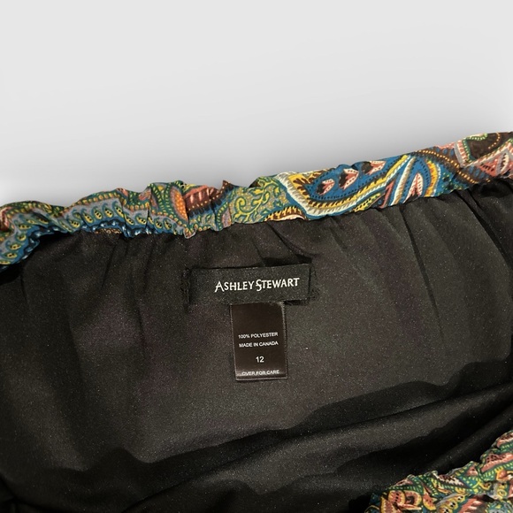 Ashley Stewart Strapless Multicolor Paisley Maxi Dress - Size 12 EUC - Picture 3 of 7